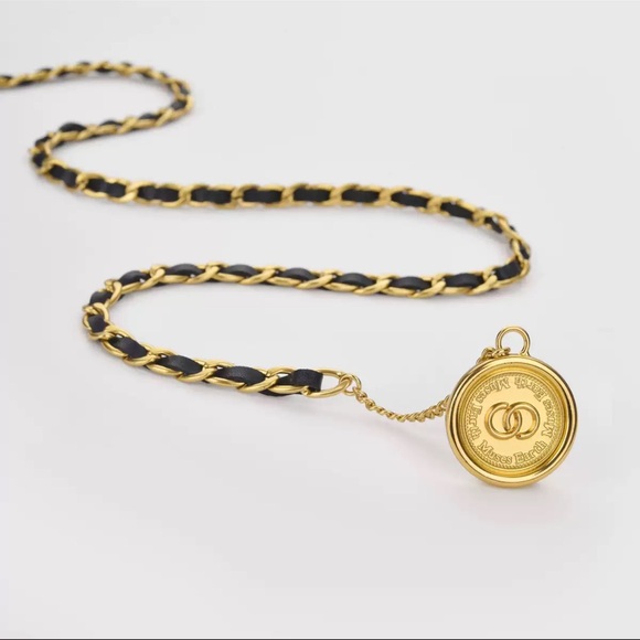 Gold & Black Chain Waist Belt Trendy - Picture 6 of 12